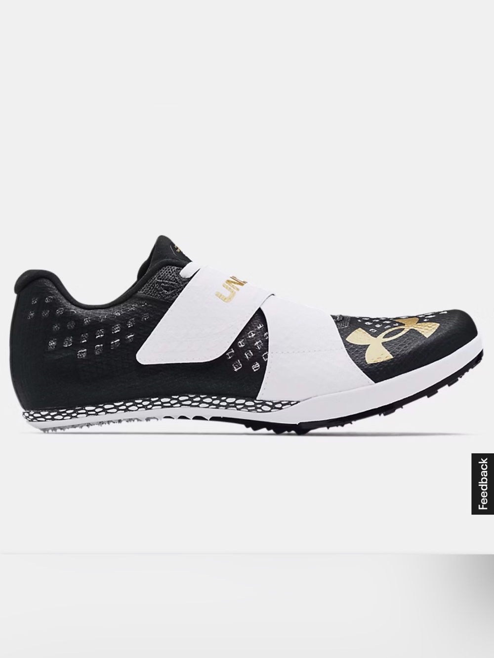 Under Armour Black, White and Gold HOVR™ Skyline Long Jump Men’s 7.5 Women’s 9